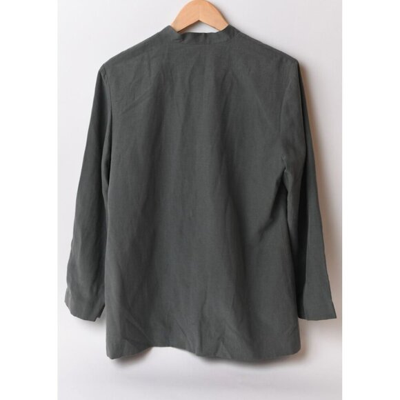 J. Jill Kaftan Jacket Silk Linen Blend Sz 8 Oversized Tunic Shacket Blazer - Picture 8 of 12